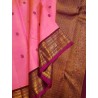 3Gram Pure Zari Kanjivaram Silk Saree Candy Pink - Maroon