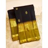2Gram Knjivaram Pure Silk - Black Colour Gold Barder