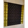 2Gram Knjivaram Pure Silk - Black Colour Gold Barder