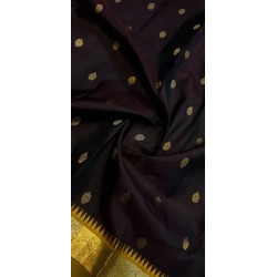 2Gram Knjivaram Pure Silk - Black Colour Gold Barder
