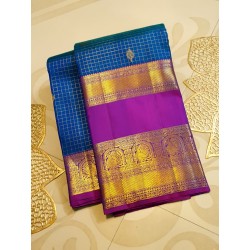 2Gram Kanjivaram Pure Silk - Blue Violet