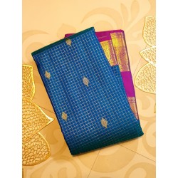 2Gram Kanjivaram Pure Silk - Blue Violet