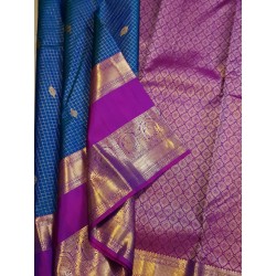 2Gram Kanjivaram Pure Silk - Blue Violet