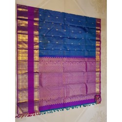 2Gram Kanjivaram Pure Silk - Blue Violet