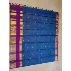 2Gram Kanjivaram Pure Silk - Blue Violet
