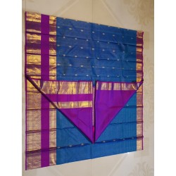 2Gram Kanjivaram Pure Silk - Blue Violet