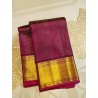 2G Pure Kanjivaram Silk Saree - Purple Maroon Gold Zari