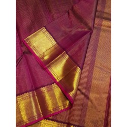 2G Pure Kanjivaram Silk Saree - Purple Maroon Gold Zari
