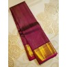 2G Pure Kanjivaram Silk Saree - Purple Maroon Gold Zari