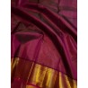 2G Pure Kanjivaram Silk Saree - Purple Maroon Gold Zari