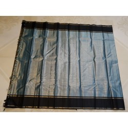 2G Pure Kanjivaram Silk Saree - Bluish Grey with Black
