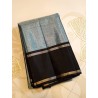2G Pure Kanjivaram Silk Saree - Bluish Grey with Black
