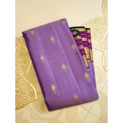 2G Pure Kanjivaram Silk Saree - Beautiful Lavender Dark Purple