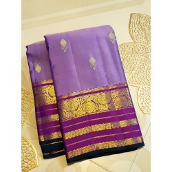 2G Pure Kanjivaram Silk Saree - Beautiful Lavender Dark Purple