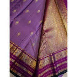 2G Pure Kanjivaram Silk Saree - Beautiful Lavender Dark Purple