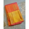2G Pure Kanjivaram Silk Saree - Coral Orange - Peach