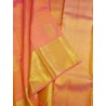 2G Pure Kanjivaram Silk Saree - Coral Orange - Peach