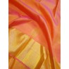 2G Pure Kanjivaram Silk Saree - Coral Orange - Peach