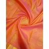 2G Pure Kanjivaram Silk Saree - Coral Orange - Peach