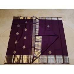 2G Kanjivaram Pure Silk - Dark Purple Silver Zari