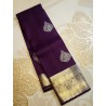 2G Kanjivaram Pure Silk - Dark Purple Silver Zari