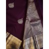 2G Kanjivaram Pure Silk - Dark Purple Silver Zari