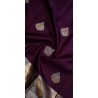 2G Kanjivaram Pure Silk - Dark Purple Silver Zari