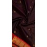 3G Korvai Pure Kanjivaram Silk Saree Brown Red Chilli Border | Bridal Wear