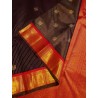 3G Korvai Pure Kanjivaram Silk Saree Brown Red Chilli Border | Bridal Wear