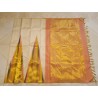 8 Kol Pure Kanjivaram Silk Saree Golden Beige Temple Border | Prahla Silks