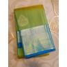 2G Pure Korvai Kanjivaram Silk Saree Lime Green Sky Blue | Gold Zari | Prahla Silks