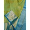 2G Pure Korvai Kanjivaram Silk Saree Lime Green Sky Blue | Gold Zari | Prahla Silks