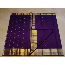 2G Pure Kanjivaram Silk - Dark Purple Gold Zari