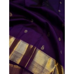 2G Pure Kanjivaram Silk - Dark Purple Gold Zari