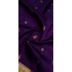 2G Pure Kanjivaram Silk - Dark Purple Gold Zari