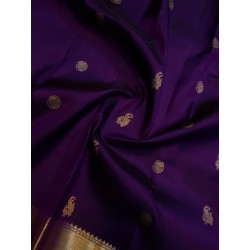 2G Pure Kanjivaram Silk - Dark Purple Gold Zari