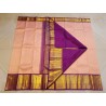 2G Pure Kanjivaram Silk Sareee - Peach With Dark Purple