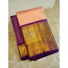 2G Pure Kanjivaram Silk Sareee - Peach With Dark Purple