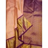 2G Pure Kanjivaram Silk Sareee - Peach With Dark Purple