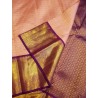 2G Pure Kanjivaram Silk Sareee - Peach With Dark Purple
