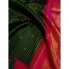 Pure Kanjivaram Silk Saree Dark Green Pink | 3 Gram Pure Zari | Prahla Silks