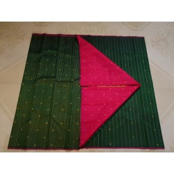 Pure Kanjivaram Silk Saree Dark Green Pink | 3 Gram Pure Zari | Prahla Silks