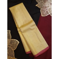 2G Pure Kanjivaram Silk Saree – Golden Vairaoosi Design | Prahla Silks