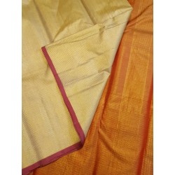 2G Pure Kanjivaram Silk Saree – Golden Vairaoosi Design | Prahla Silks
