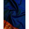 2G Pure Kanjivaram Silk Saree – Dark Blue with Orange Border