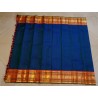 2G Pure Kanjivaram Silk Saree – Dark Blue with Orange Border