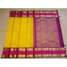 2G Pure Korvai Kanjivaram Silk Saree - Yellow Contrast Pink Barder