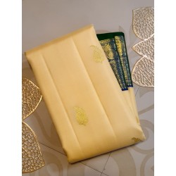 2G Pure Kanjivaram Silk Saree Half White and Blue with Korvai Border | Prahla Silks