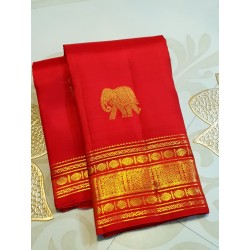 2G Pure Kanjivaram Silk Saree Dark Red with Gold Zari | Bridal Wedding Saree