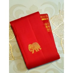 2G Pure Kanjivaram Silk Saree Dark Red with Gold Zari | Bridal Wedding Saree